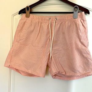 J Crew Pink Seersucker Bathing Suit